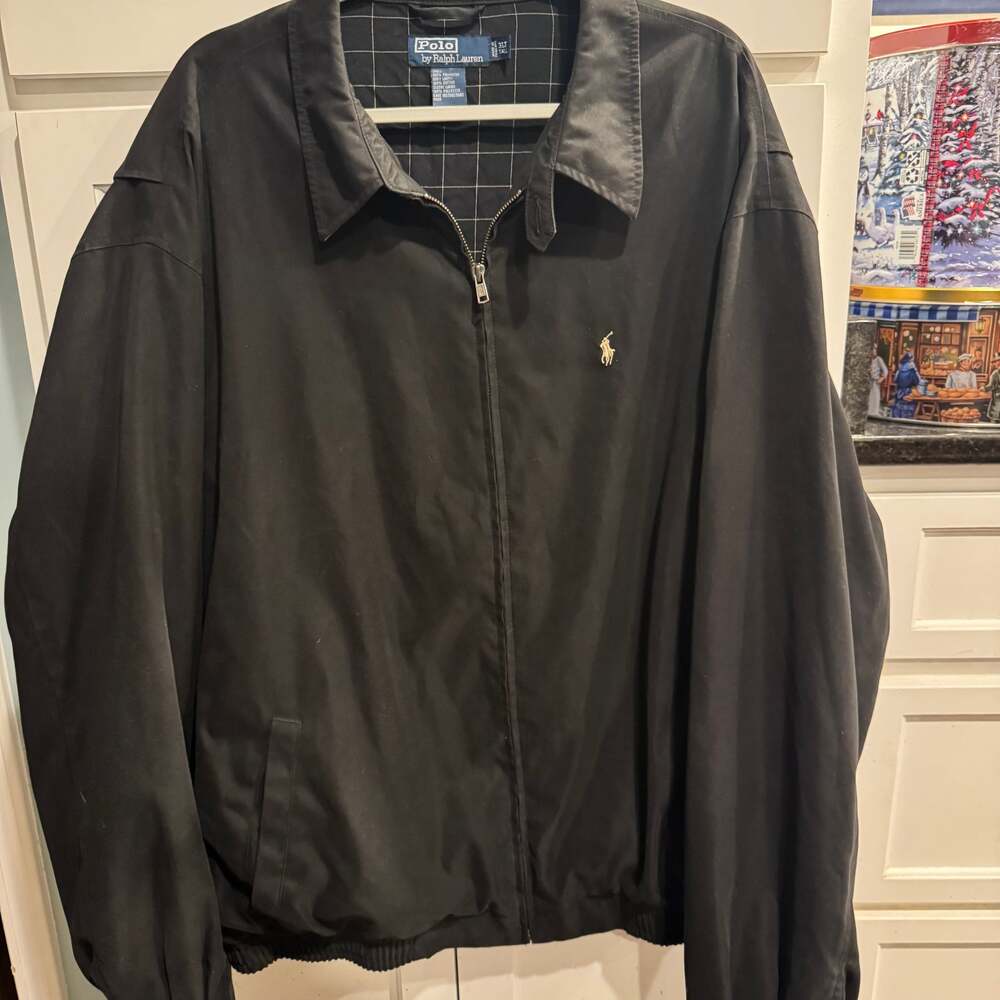 Vintage Polo Ralph Lauren Bi-Swing Harrington Jacket 3XLT Black Plaid Lined